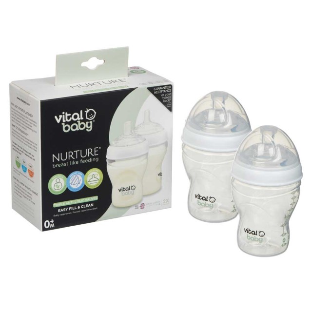 Шишета за хранене 240 ml 2 бр. Vital Baby