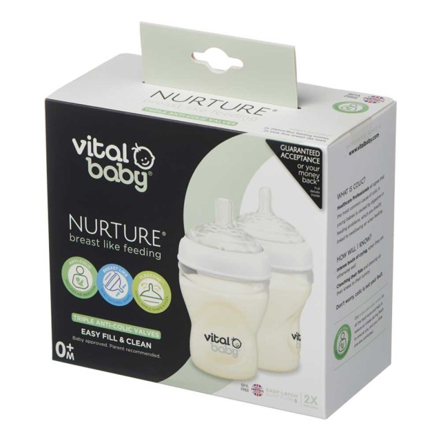 Шишета за хранене 240 ml 2 бр. Vital Baby