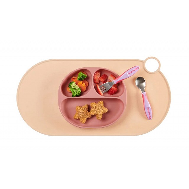 Силиконова Чиния С Вакум 4+ Месеца Розова Vital Baby