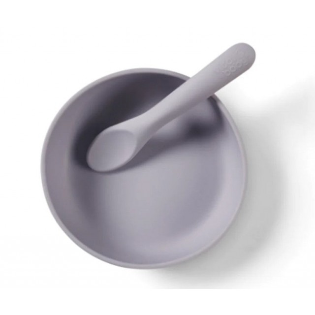Комплект Силиконова Купа С Вакум И Лъжичка Виолетов Vital Baby