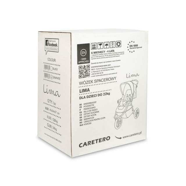 Детска Количка Lima Graphite Caretero