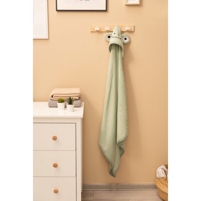 Πετσέτα μπάνιου Frog 90x90cm Πράσινη 100% Βαμβάκι