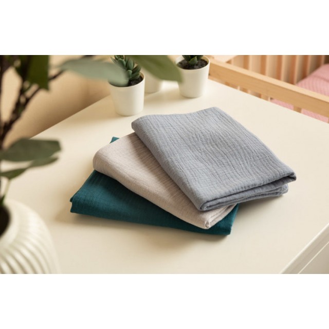 Πάνες Muslin Uniform Μπλε 3 Τεμαχίων 60x80cm