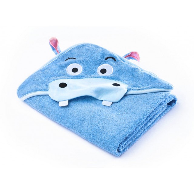 Hippo Bath Towel Water Friends Blue