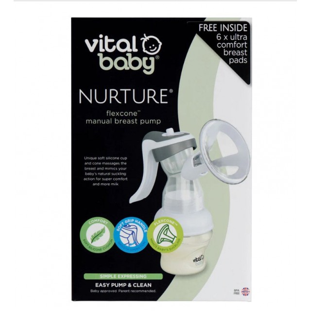 Χειροκίνητο θήλαστρο Flexcone + 6 Pads Vital Baby
