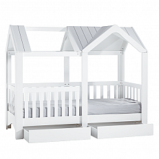 Σετ συρταριέρα για κρεβάτι Μοντεσσόρι σπίτι MIAMI 100 x 200 - λευκό