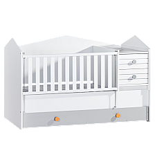 Βρεφική κούνια και παιδικό κρεβάτι 2 in1 BIRD HOUSE 70 x 170
