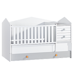 Βρεφική κούνια και παιδικό κρεβάτι 2 in1 BIRD HOUSE 70 x 170