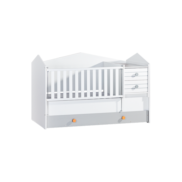 Βρεφική κούνια και παιδικό κρεβάτι 2 in1 BIRD HOUSE 70 x 170