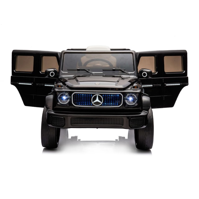 Акумулаторен джип Mercedes EQG черен EVA, кожена