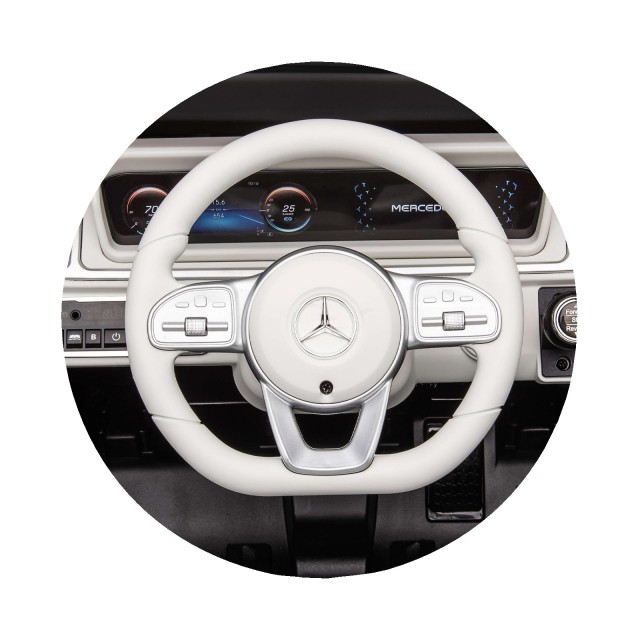 Акумулаторен джип Mercedes EQG черен EVA, кожена