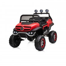 Ηλεκτροκίνητο τζιπ Mercedes UNIMOG κόκκινο EVA, δερμάτινο
