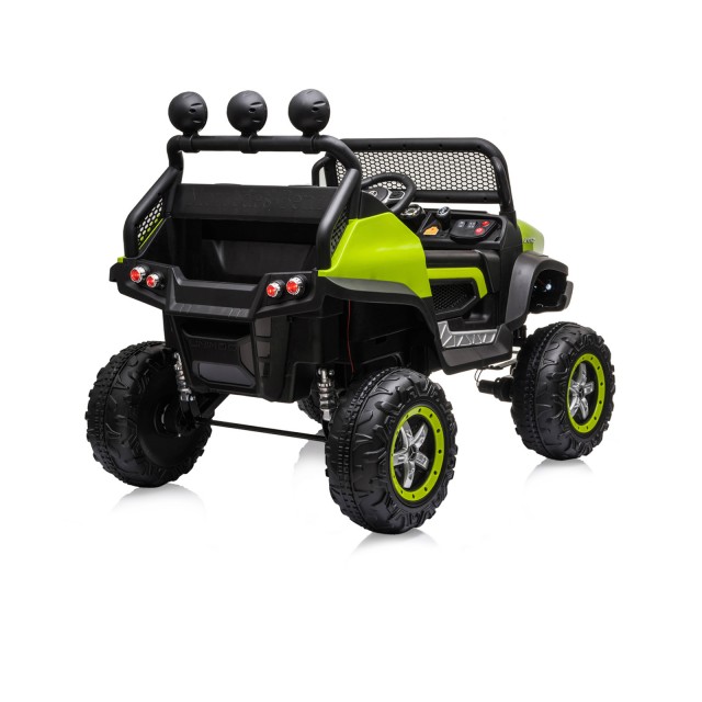 Акумулаторен джипMercedes UNIMOG зелен EVA,кожена