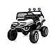 Акумулаторен джип Mercedes UNIMOG бял EVA, кожена