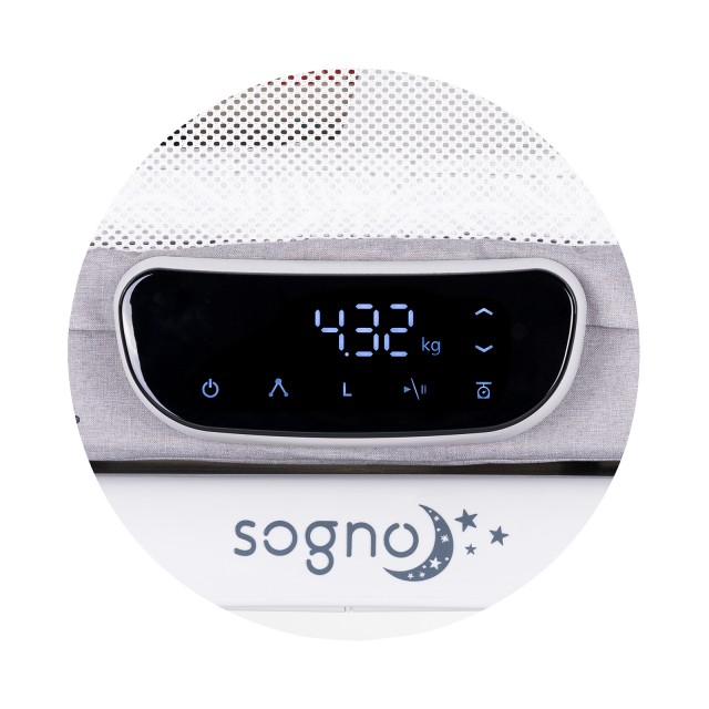 Παρκοκρέβατο με οθόνη LED "Sogno" γκρι