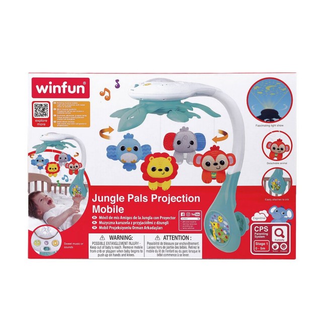 Προβολέας Καρουζέλ για Μωρά WINFUN Jungle Friends