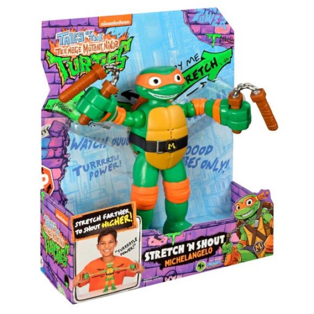 TMNT Teenage Mutant Ninja Turtles Total Chaos Michelangelo Stretchable Figure