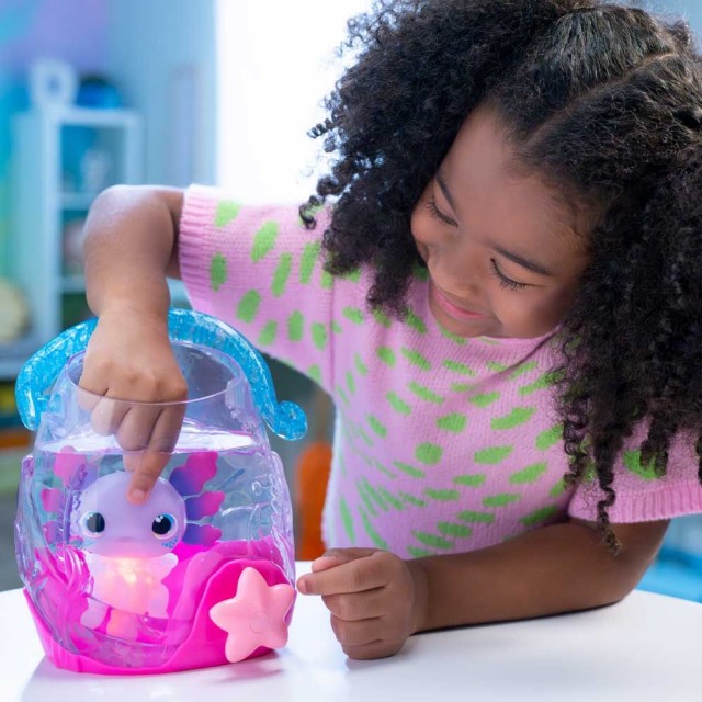 ANIMAGIC Aquatic Friend Axolotl with Bubble Reef Aquarium