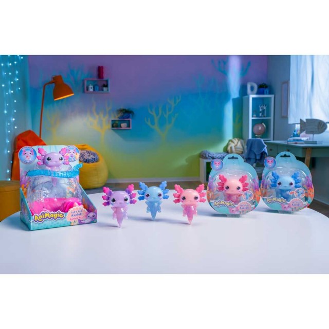 ANIMAGIC Aquatic Friend Axolotl with Bubble Reef Aquarium