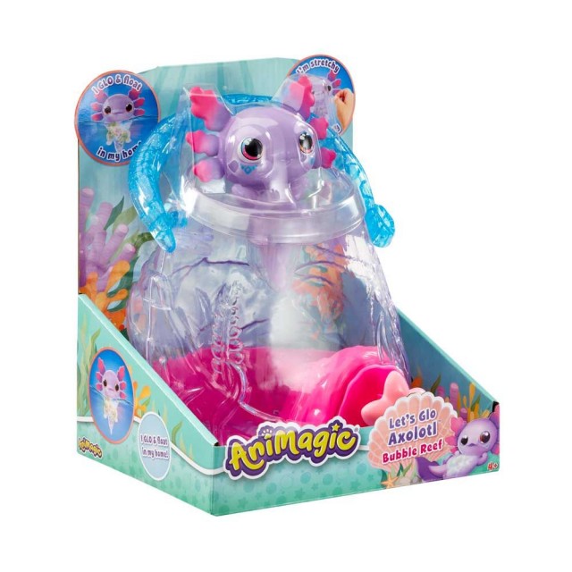 ANIMAGIC Aquatic Friend Axolotl with Bubble Reef Aquarium
