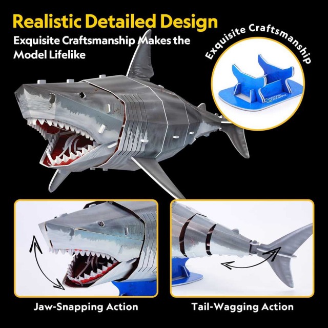 CubicFun Puzzle 3D National Geographic Great White Shark 72h.