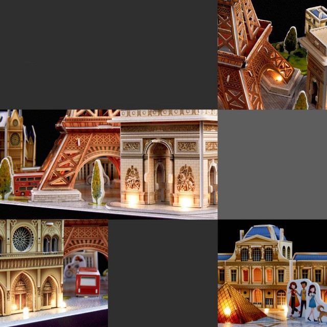 CubicFun Puzzle 3D City Line Paris 115h. με φώτα LED
