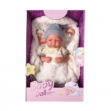 OCIE Baby Doll ρεαλιστικό μωρό με αφράτο υπνόσακο και γκρι σκουφάκι