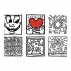 Toy 9 ξύλινοι κύβοι σχεδιασμένοι από τον Keith Haring