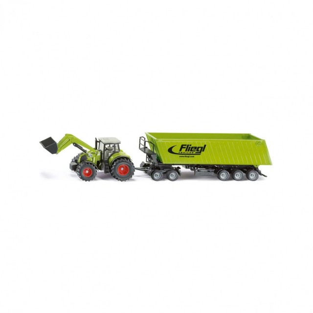 Τρακτέρ Claas axion 850 με εμπρόσθιο φορτωτή και ρυμουλκούμενο