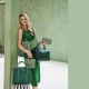 Τσάντα Felice 33,5cm 28cm Χρώμα πράσινο