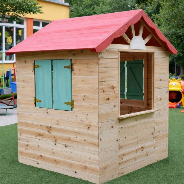 Ξύλινο παιδικό σπιτάκι εξωτερικού χώρου GINGER HOME - για αυλή και κήπο, 115×102×129 εκ.