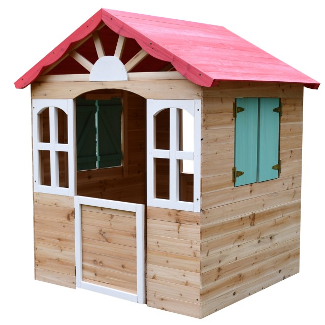 Ξύλινο παιδικό σπιτάκι εξωτερικού χώρου GINGER HOME - για αυλή και κήπο, 115×102×129 εκ.