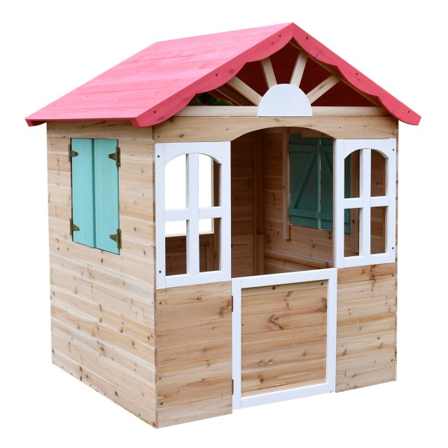 Ξύλινο παιδικό σπιτάκι εξωτερικού χώρου GINGER HOME - για αυλή και κήπο, 115×102×129 εκ.