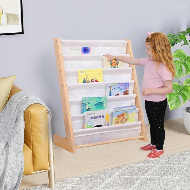 Παιδική Βιβλιοθήκη Ξύλινη GINGER HOME, 6 Ράφια, Montessori 64x30x79 εκ.