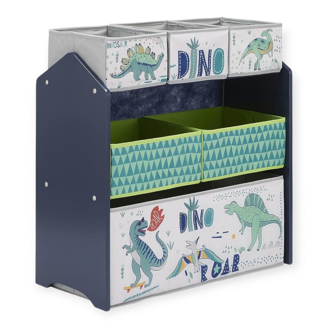 Детска Етажерка GINGER HOME, Органайзер за Играчки с Кутии за Съхранение DINOSAUR
