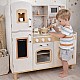 Παιδική Ξύλινη Κουζίνα GINGER HOME – Vintage Μοντέλο με Ηλεκτρονικές Εστίες, Φώτα, Ήχους και Νιπτήρα με Τρεχούμενο Νερό, 91×31×90 cm