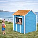 Ξύλινο Παιδικό Σπιτάκι GINGER HOME – Για Παιχνίδια Ρόλων, Αυλή και Κήπο, Μπλε, 118×138×132,5 cm