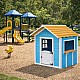 Ξύλινο Παιδικό Σπιτάκι GINGER HOME – Για Παιχνίδια Ρόλων, Αυλή και Κήπο, Μπλε, 118×138×132,5 cm