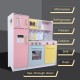 Παιδική κουζίνα GINGER HOME, Ξύλινο παιχνίδι για παιχνίδια ρόλων με πολύχρωμο σχέδιο, Διαστάσεις 90x30x90 cm
