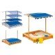 Παιδικό sandbox από ξύλο 117x117 cm, με ρυθμιζόμενο, αδιάβροχο κάλυμμα θόλου anti-UV 30