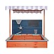 Παιδικό Ξύλινο Sandbox GINGER HOME με ρυθμιζόμενη οροφή, αξεσουάρ παιχνιδιού 120x120x120 cm - Ιδανικό για αυλή και κήπο