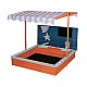 Παιδικό Ξύλινο Sandbox GINGER HOME με ρυθμιζόμενη οροφή, αξεσουάρ παιχνιδιού 120x120x120 cm - Ιδανικό για αυλή και κήπο