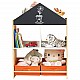 Παιδικό ντουλάπι GINGER HOME, Ράφι για παιχνίδια και βιβλία με μαύρη σανίδα γραφής, σπίτι, ξύλο