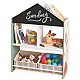 Детски Шкаф GINGER HOME, Етажерказа Играчки и Книжки  с Мече, Черна Дъска за Писане, Къщичка FOREST