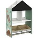 Детски Шкаф GINGER HOME, Етажерказа Играчки и Книжки  с Мече, Черна Дъска за Писане, Къщичка FOREST