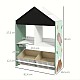 Детски Шкаф GINGER HOME, Етажерказа Играчки и Книжки  с Мече, Черна Дъска за Писане, Къщичка FOREST