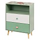 Детски Шкаф за Играчки и Дрехи GINGER HOME, Етажерка с за Детска Стая с 2 чекмеджета, Мече, FOREST