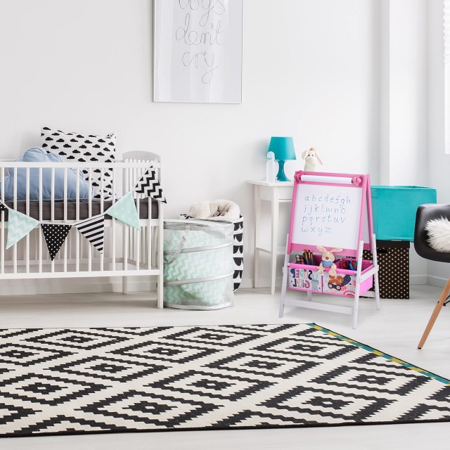 Παιδικό Σχέδιο Καβαλέτο GINGER HOME 3 σε 1 - Μαύρος πίνακας, Λευκός πίνακας, Ρολό από χαρτί, SUPER GIRL