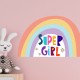 Σετ 2 αυτοκόλλητα SUPER GIRL για διακόσμηση παιδικού δωματίου, τοίχου, παραθύρου, επίπλων
