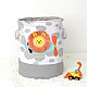 Καλάθι για παιχνίδια, ρούχα, πλυντήριο ρούχων, πτυσσόμενο, με άνετα χερούλια, για παιδικό δωμάτιο, κρεβατοκάμαρα, σαλόνι - Λιοντάρι